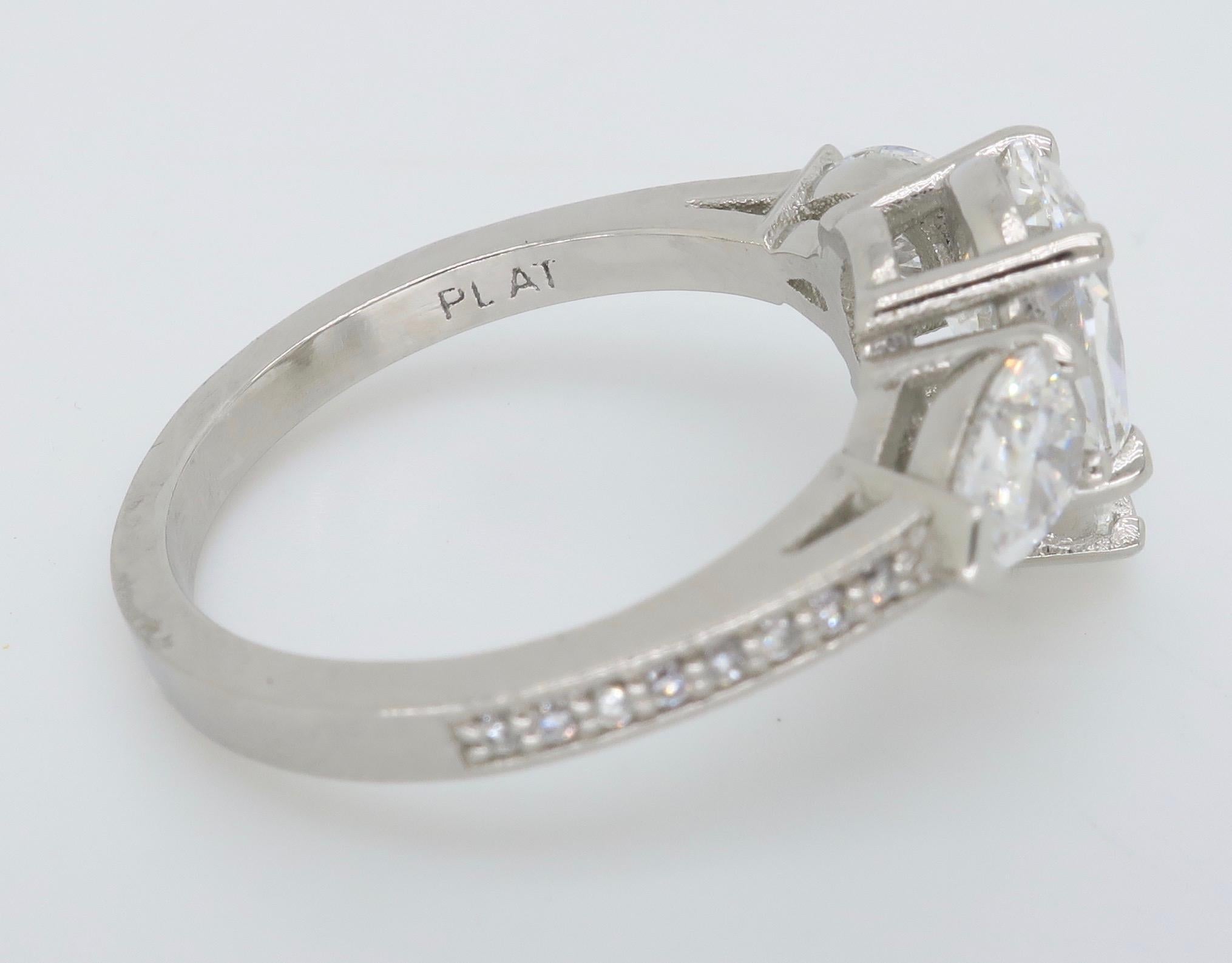 Platinum Sabet 3.21 Carat GIA Certified Pear Cut Diamond Engagement Ring 6