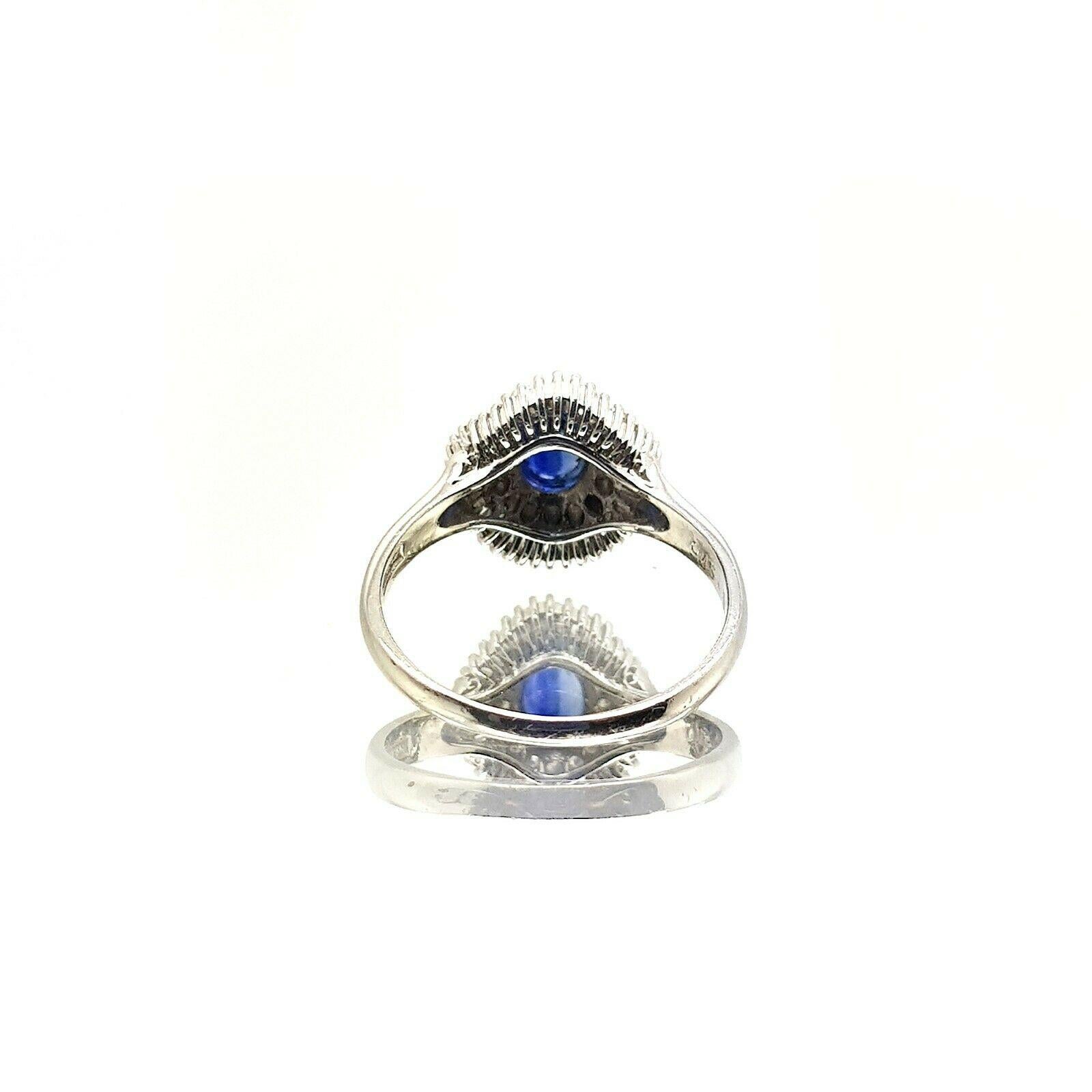 Oval Cut Platinum Sapphire and Baguette Diamond 