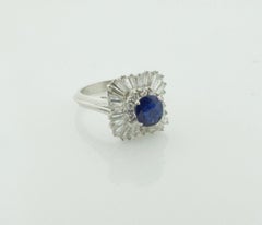 18K White Gold Sapphire and Diamond Ballerina Ring