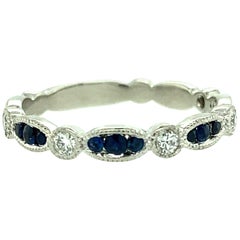 Platinum Sapphire and Diamond Band