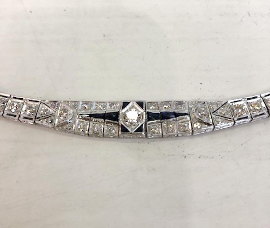 Bracciale in platino con zaffiri e diamanti In condizioni buone in vendita a Los Angeles, CA