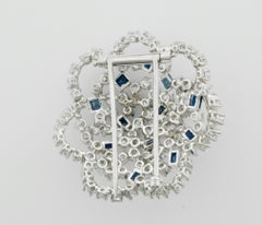 Platinum Sapphire and Diamond Brooch 9.25 Carat, circa 1950s