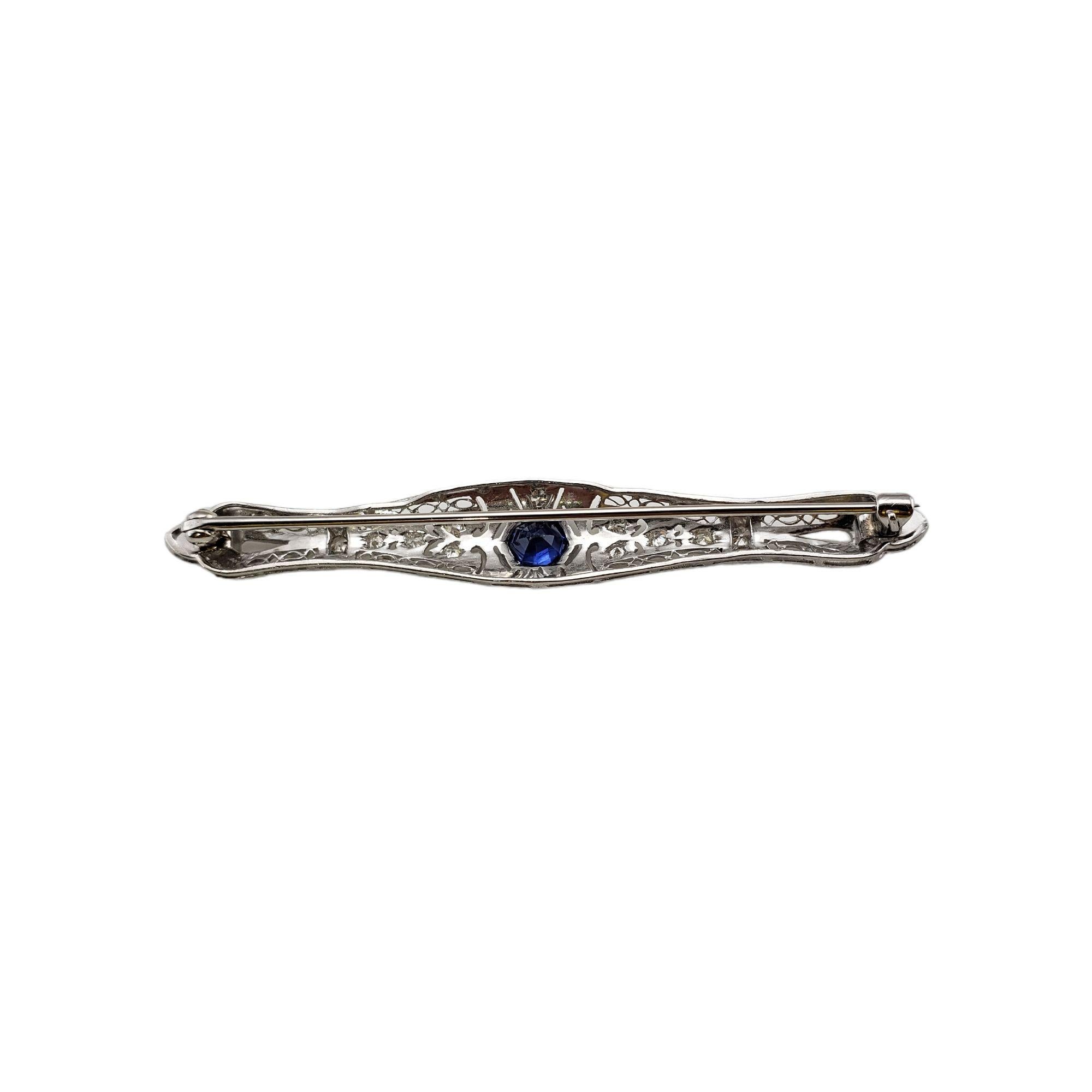 Platinum Sapphire and Diamond Brooch / Pin #13328 For Sale 1