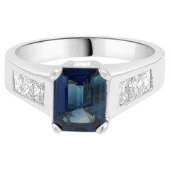 Platinum Sapphire and Diamond Channel Set Ring Platinum Sapphire and Diamond Channel Set Ring