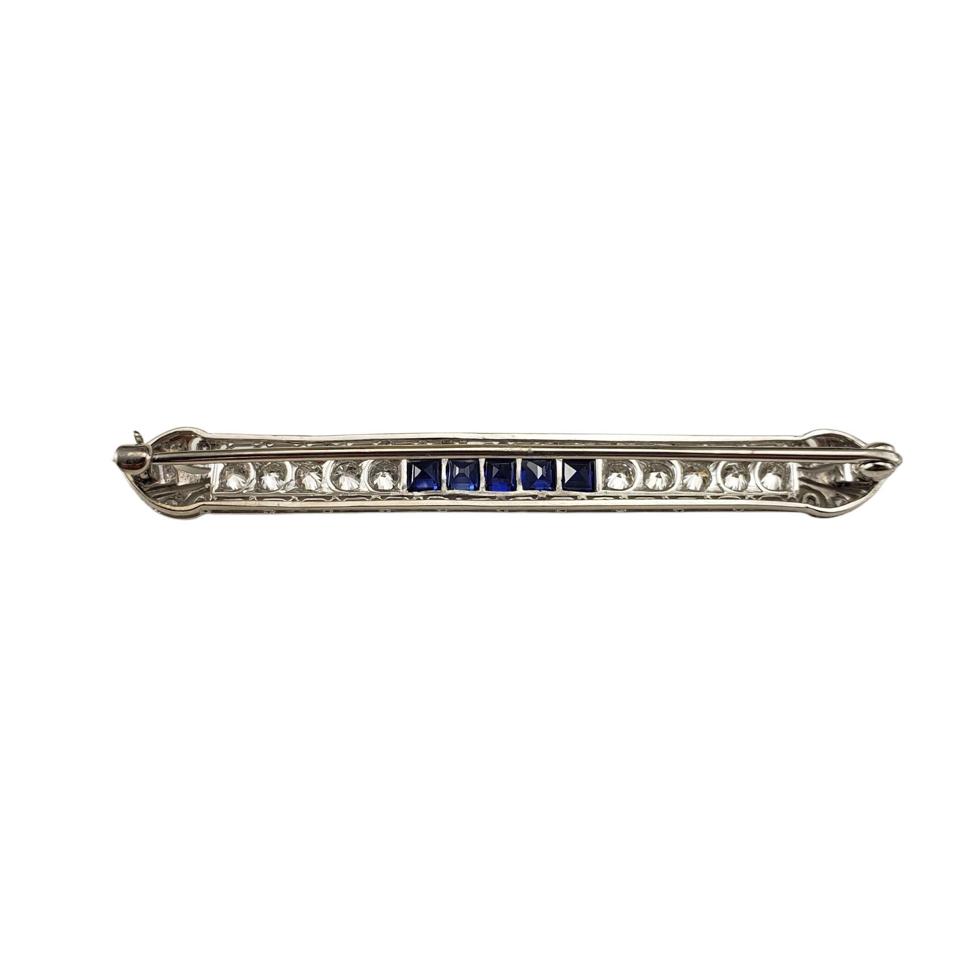 Broche/piîne filigrane en platine, saphirs et diamants n° 21768 Bon état - En vente à Washington Depot, CT