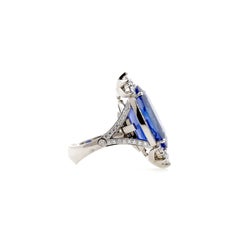 Platinum Sapphire and Diamond Halo Pendant/Ring