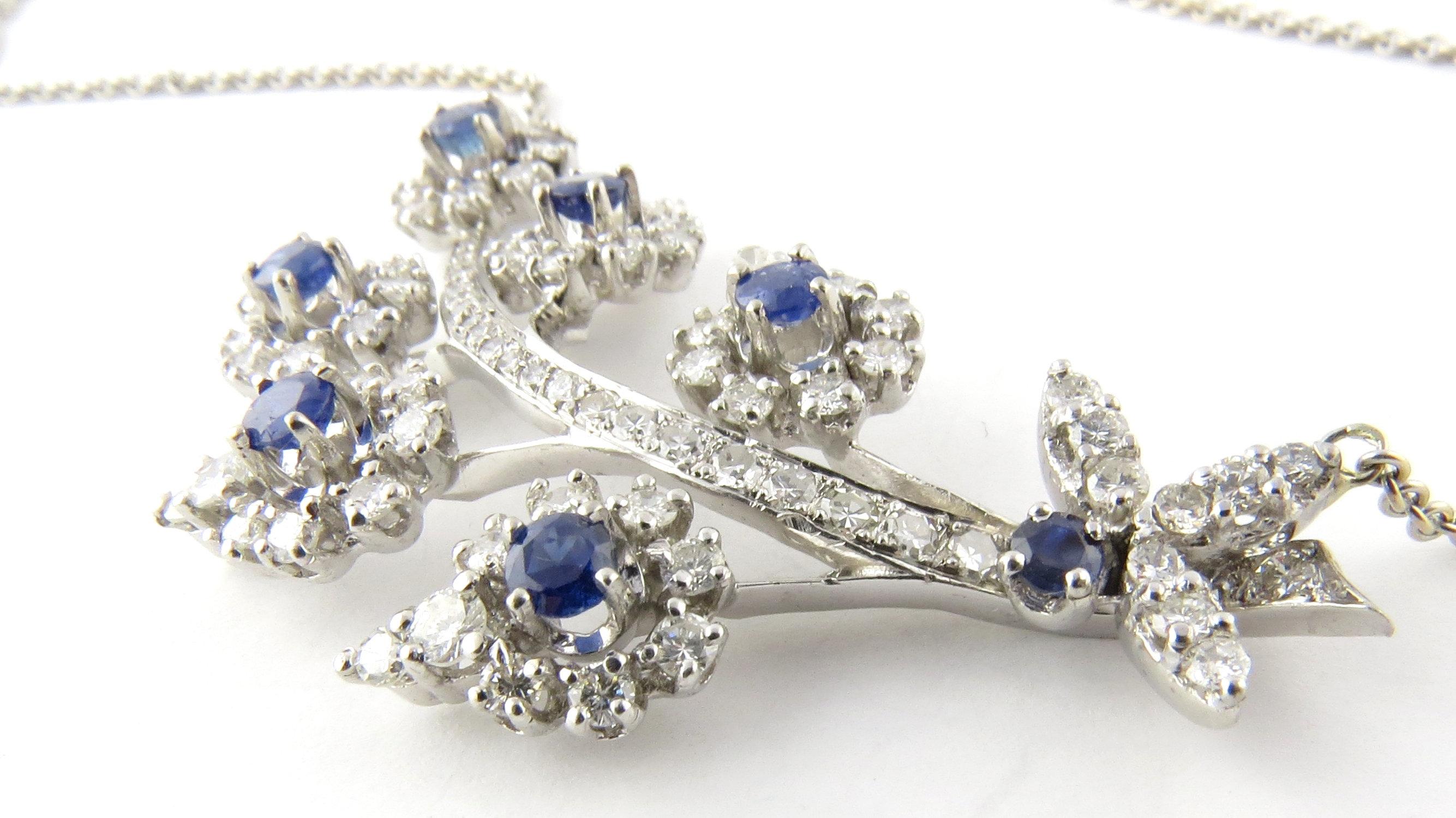 Platinum Sapphire and Diamond Necklace 1