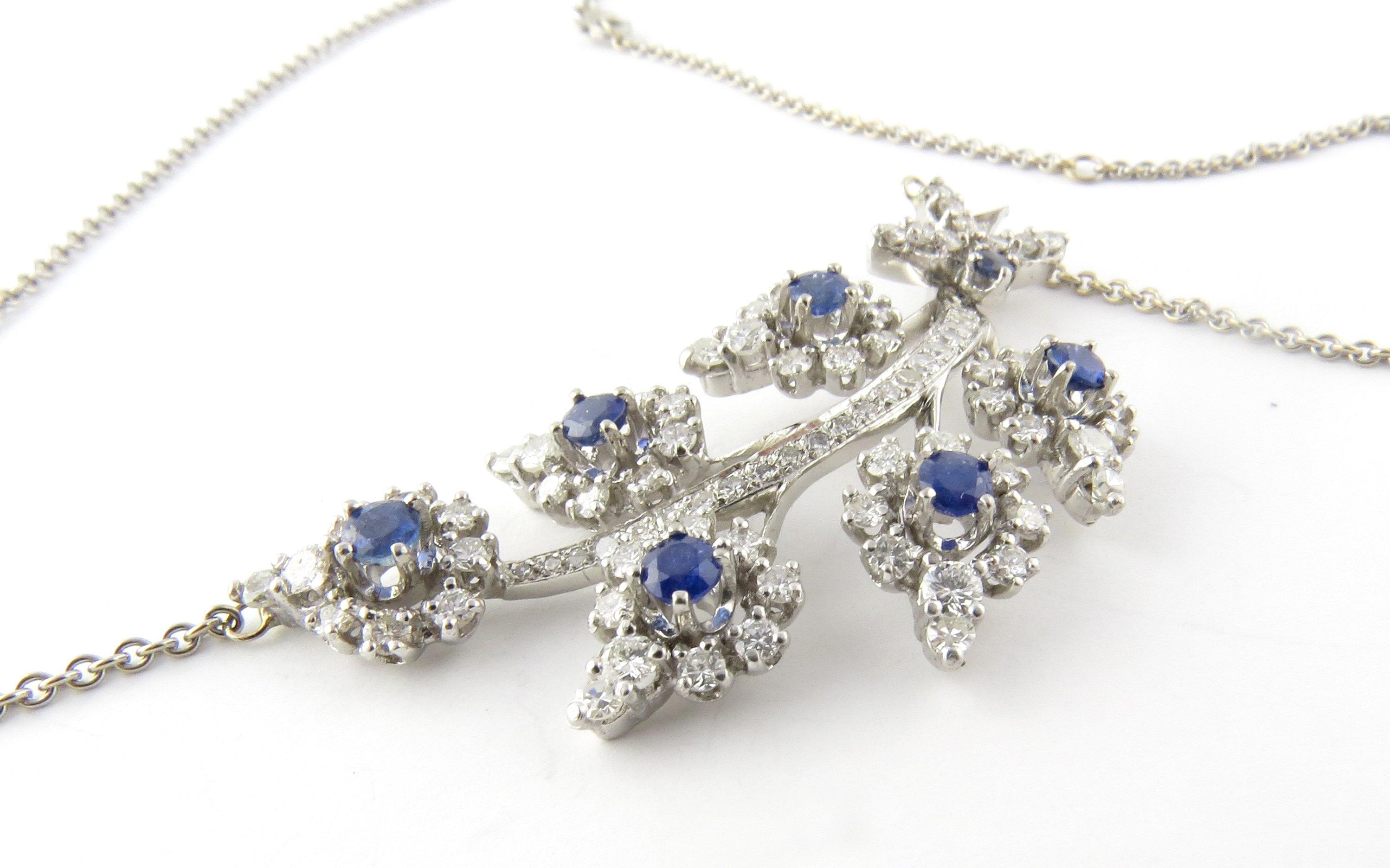 Platinum Sapphire and Diamond Necklace 2