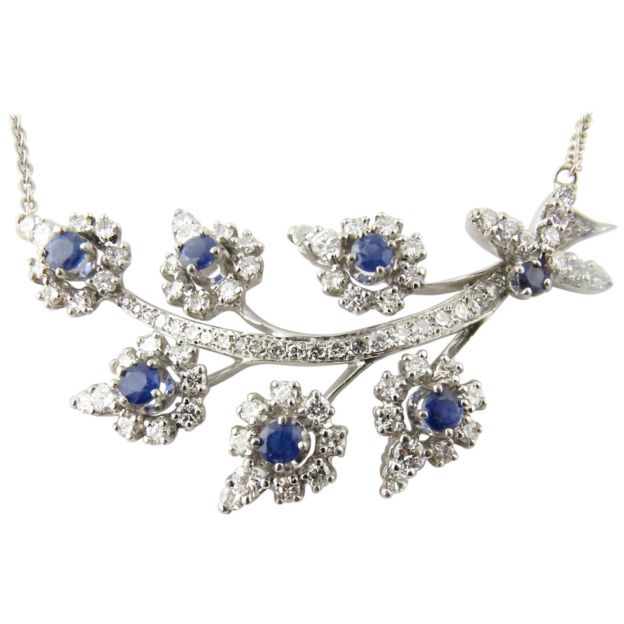 Platinum Sapphire and Diamond Necklace