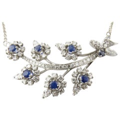 Platinum Sapphire and Diamond Necklace