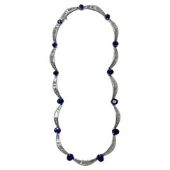 Platinum, Sapphire and Diamond Necklace