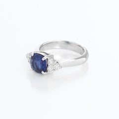 Platinum Sapphire and Diamond Ring