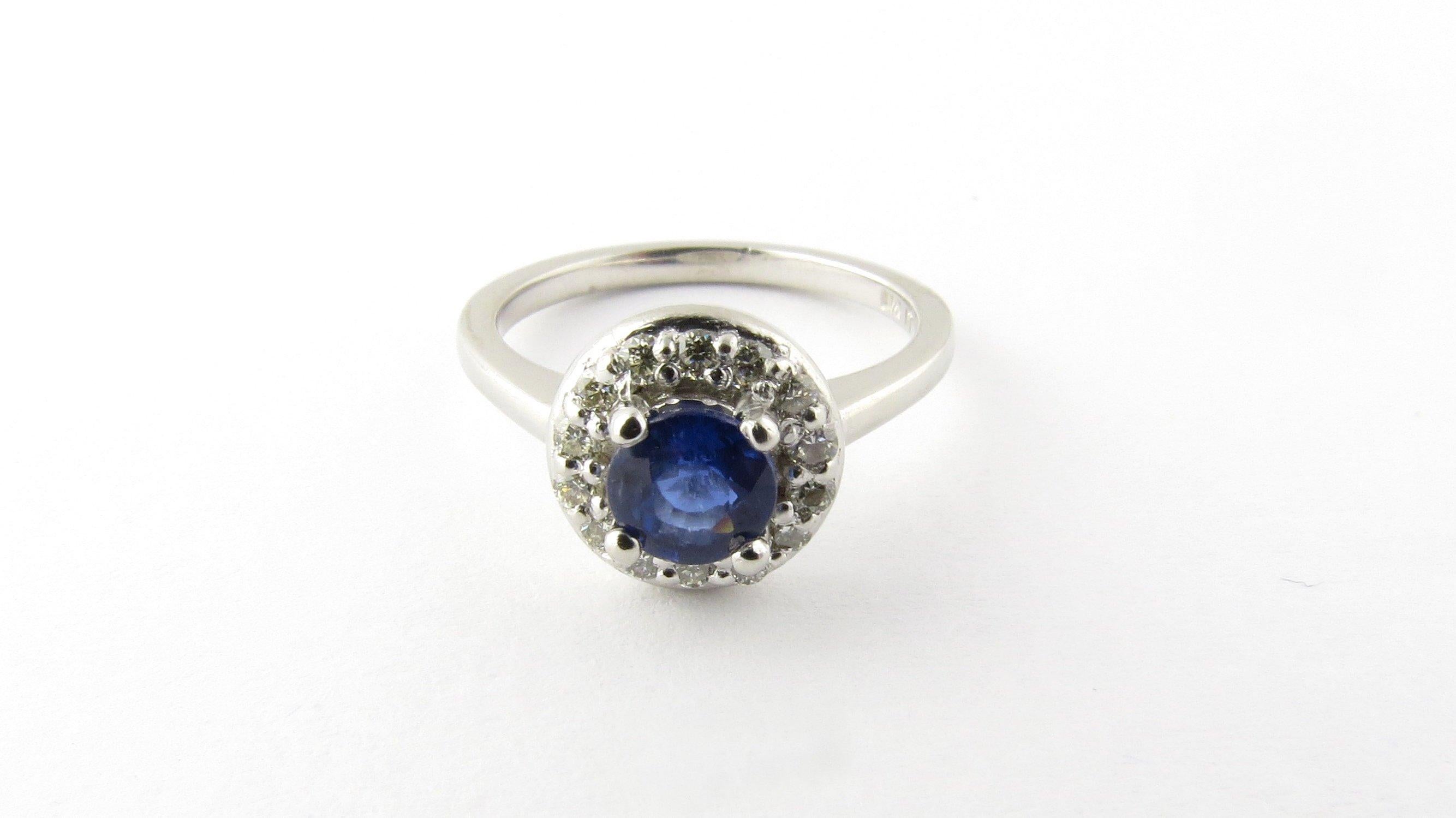 Platinum Natural Blue Sapphire and Diamond Ring Size 4.5 For Sale 1