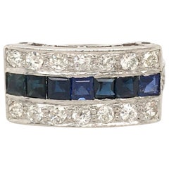 Platinum, Sapphire and Diamond Ring