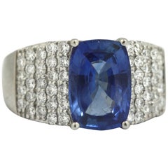 Platinum, Sapphire and Diamond Ring