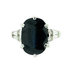 Platinum Sapphire and Diamond Ring