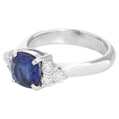 Platinum Sapphire and Diamond Ring