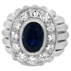 Platinring mit Saphiren und Diamanten
