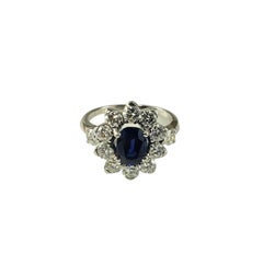 Platinum Sapphire and Diamond Ring Size 5.75 #17353
