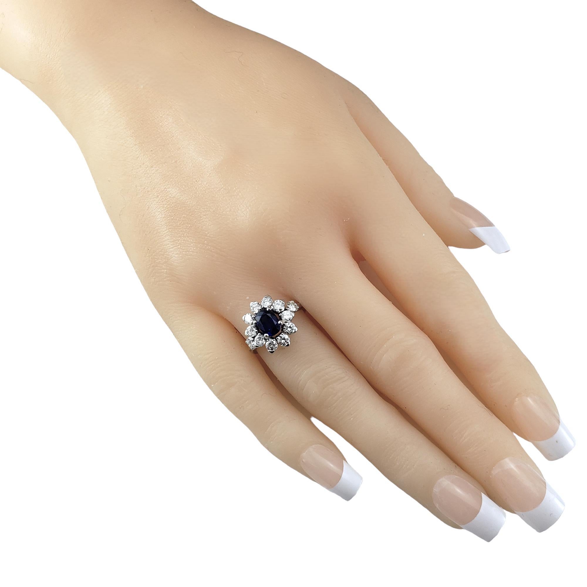 Bague en platine, saphir et diamant taille 5,75 n°17353 en vente 2