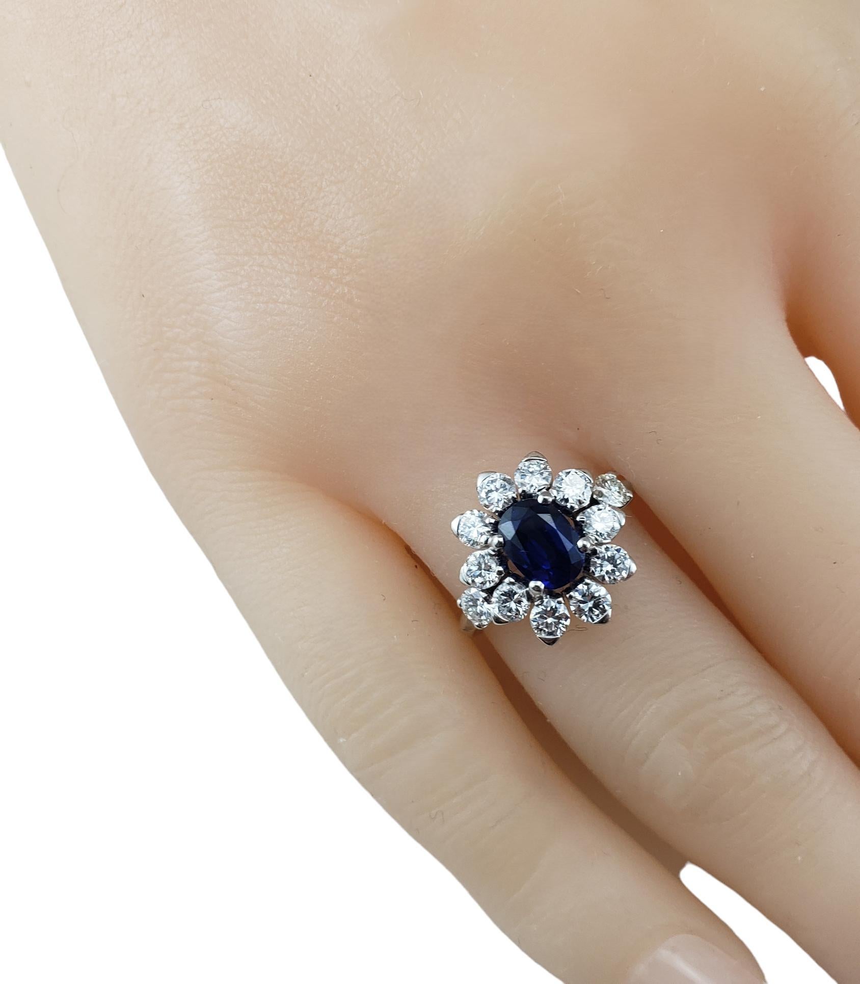 Bague en platine, saphir et diamant taille 5,75 n°17353 en vente 3