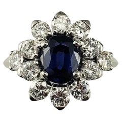 Platinum Sapphire and Diamond Ring Size 5.75 #17353