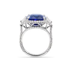 Platinum, Sapphire, and Diamond Three Stone Ring