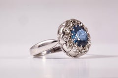Platinum Sapphire and Diamonds Antique Ring