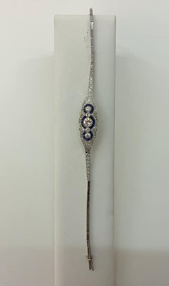 Platinum Sapphire & Diamond Bracelet, Italy 1930s