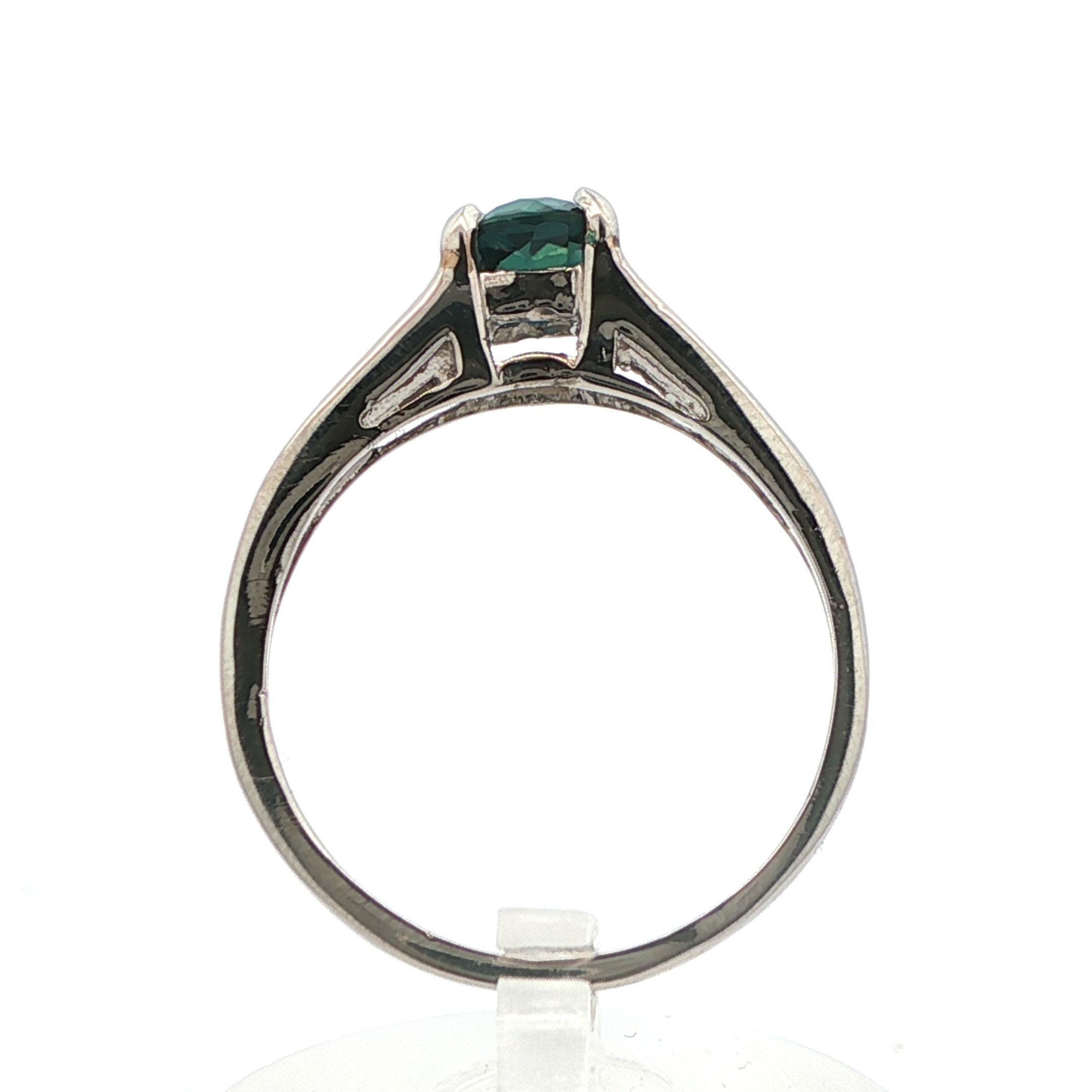 Platinum Sapphire & Diamond Engagement Ring en venta 5