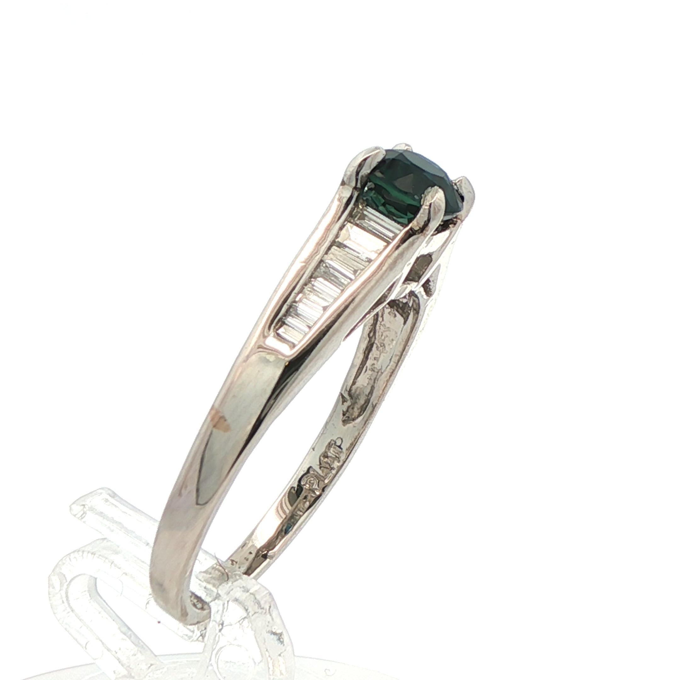 Platinum Sapphire & Diamond Engagement Ring en venta 2