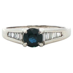 Platinum Sapphire 
Diamond Engagement Ring