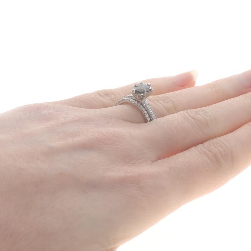 Platin Saphir & Diamant Verlobungsring & Ehering - 950 Birne 2,29ctw Damen im Angebot