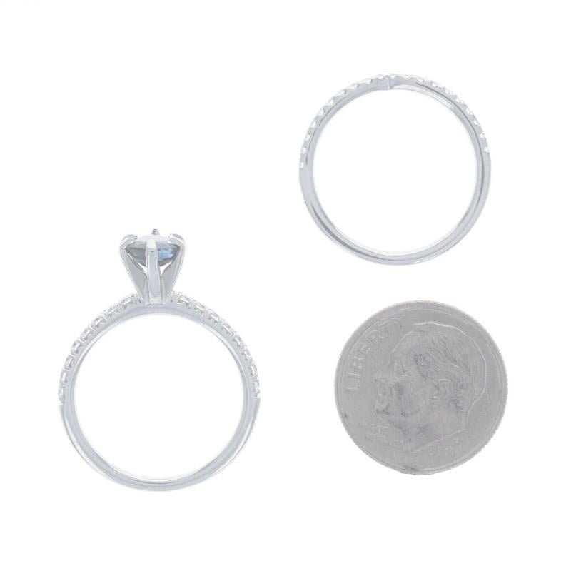 Platin Saphir & Diamant Verlobungsring & Ehering - 950 Birne 2,29ctw im Angebot 2