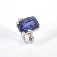 Platinum Sapphire Diamond Ring