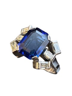 Platinum Sapphire Diamond Ring
