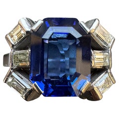 Platinum Sapphire Diamond Ring