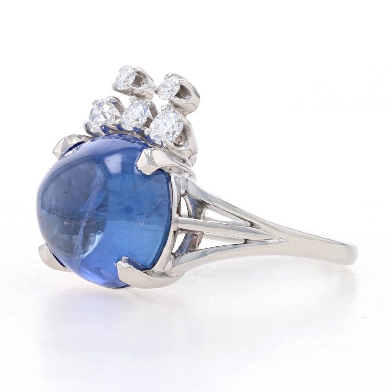 Anillo Platino Zafiro Diamante - Cabujón Oval 11.45ctw Corte oval en venta