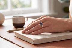 Platinum Sapphire & Diamond Three-Stone Ring