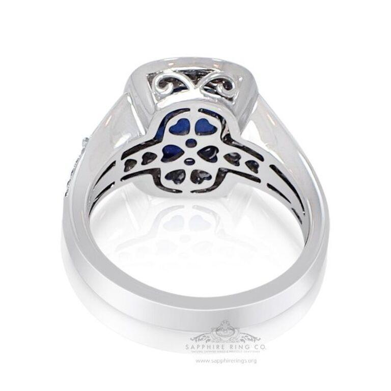 Platinum Sapphire Ring, 3.15 Carat Royal Blue Ceylon Sapphire GIA Certified For Sale 2