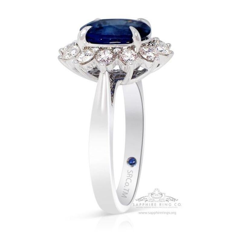 Platinum Sapphire Ring, 3.53 Carat Untreated Ceylon Sapphire GIA Certified In New Condition For Sale In Tampa, FL