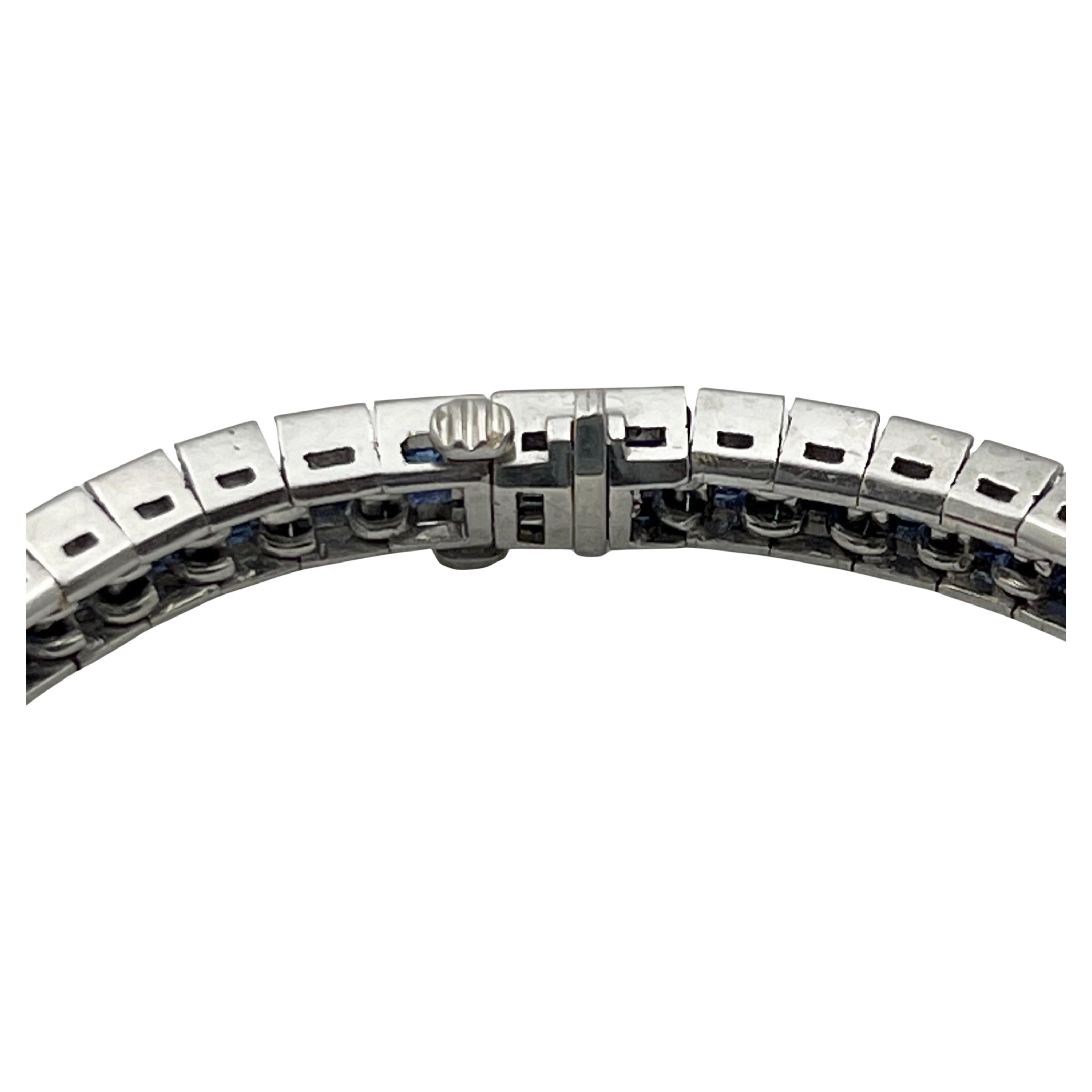 Pulsera recta zafiro platino en venta 1
