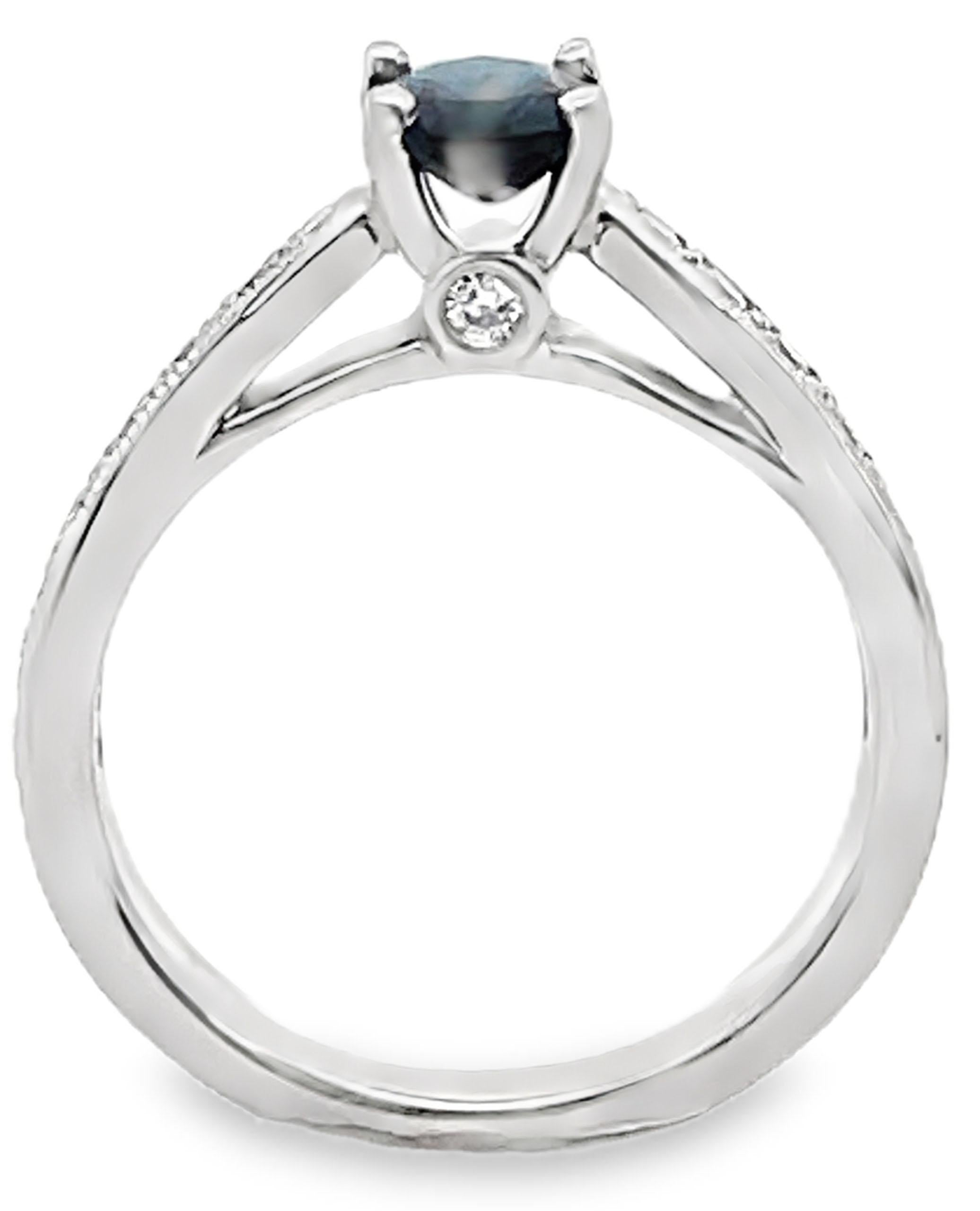 Oval Cut Platinum Scott Kay Sapphire & Diamond Ring For Sale