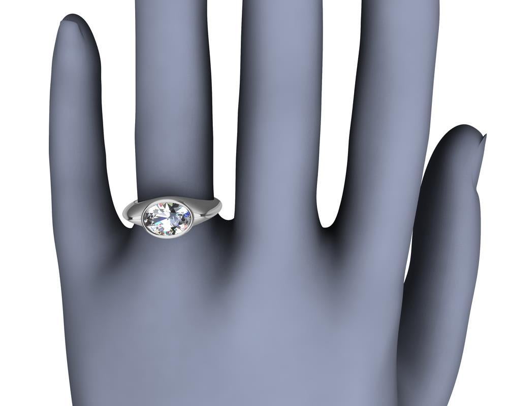 For Sale:  Platinum Sculpture GIA Diamond 2.02 Carats Ring 11