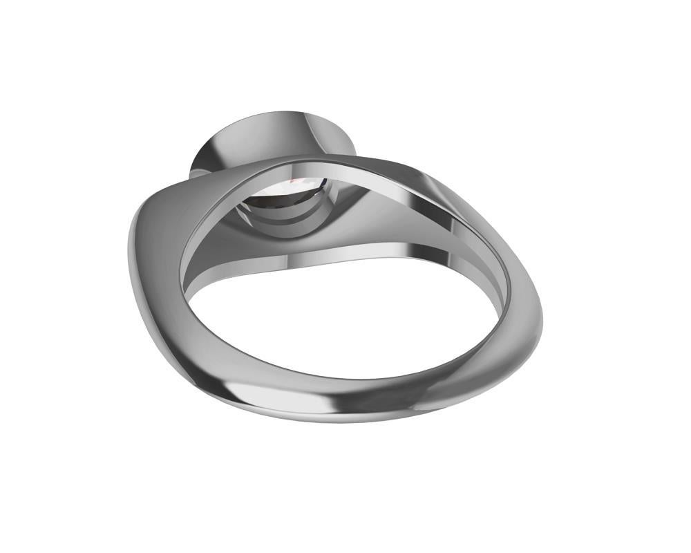 For Sale:  Platinum Sculpture GIA Diamond 2.02 Carats Ring 5