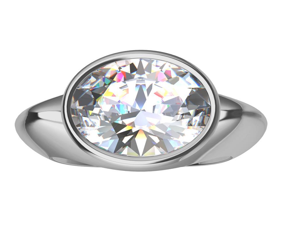 For Sale:  Platinum Sculpture GIA Diamond 2.02 Carats Ring 7