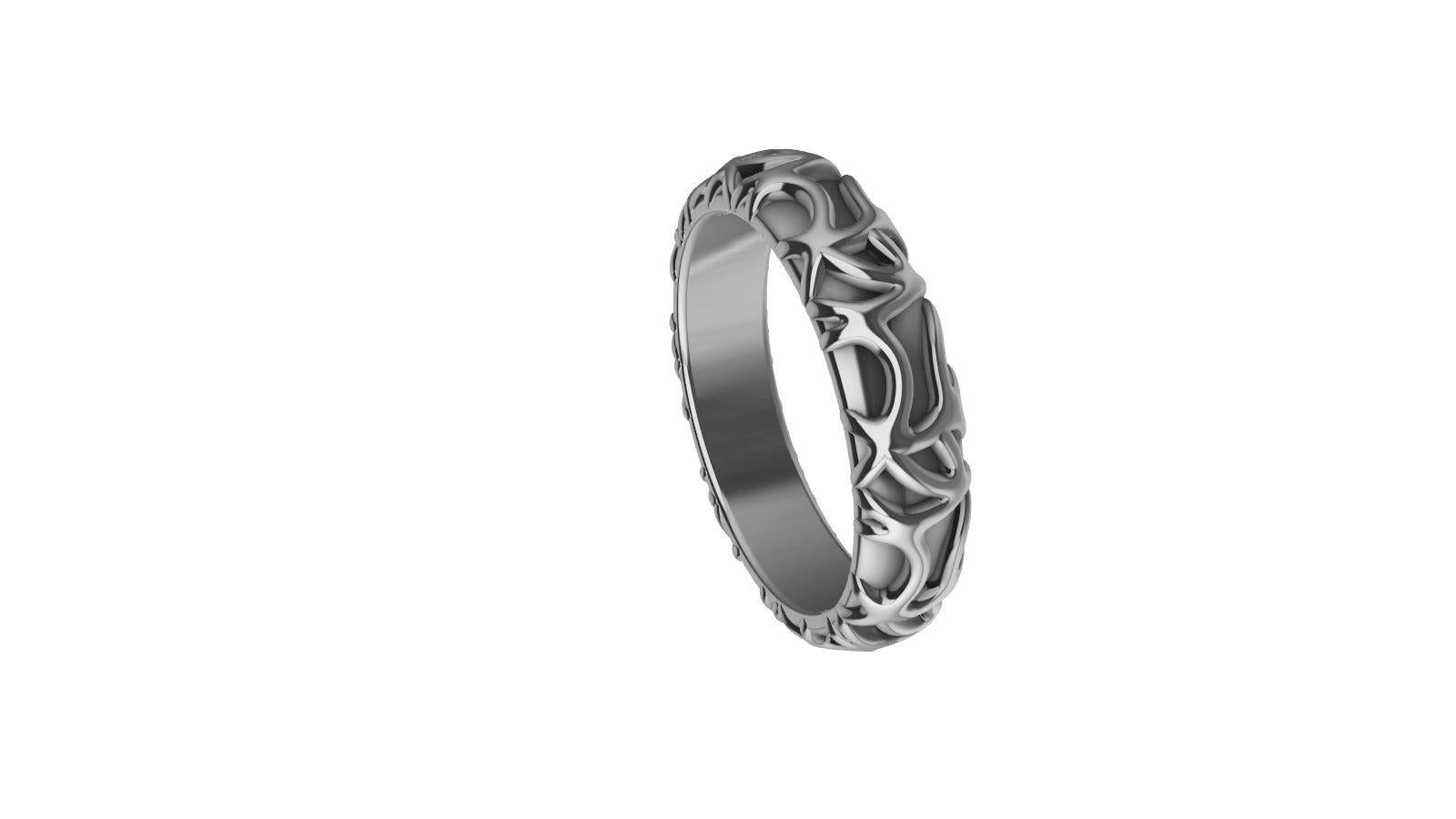 For Sale:  Platinum Seaweed Wedding Band 5