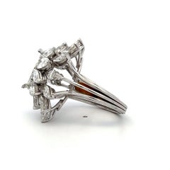 Platinum Semi Mount Ring with 6ct Marquis & Pear Shape Diamond Fits 12.52x6.63mm