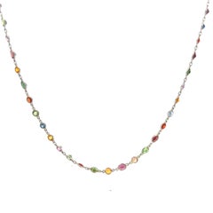 Platinum Semi Precious Gem Stone Necklace