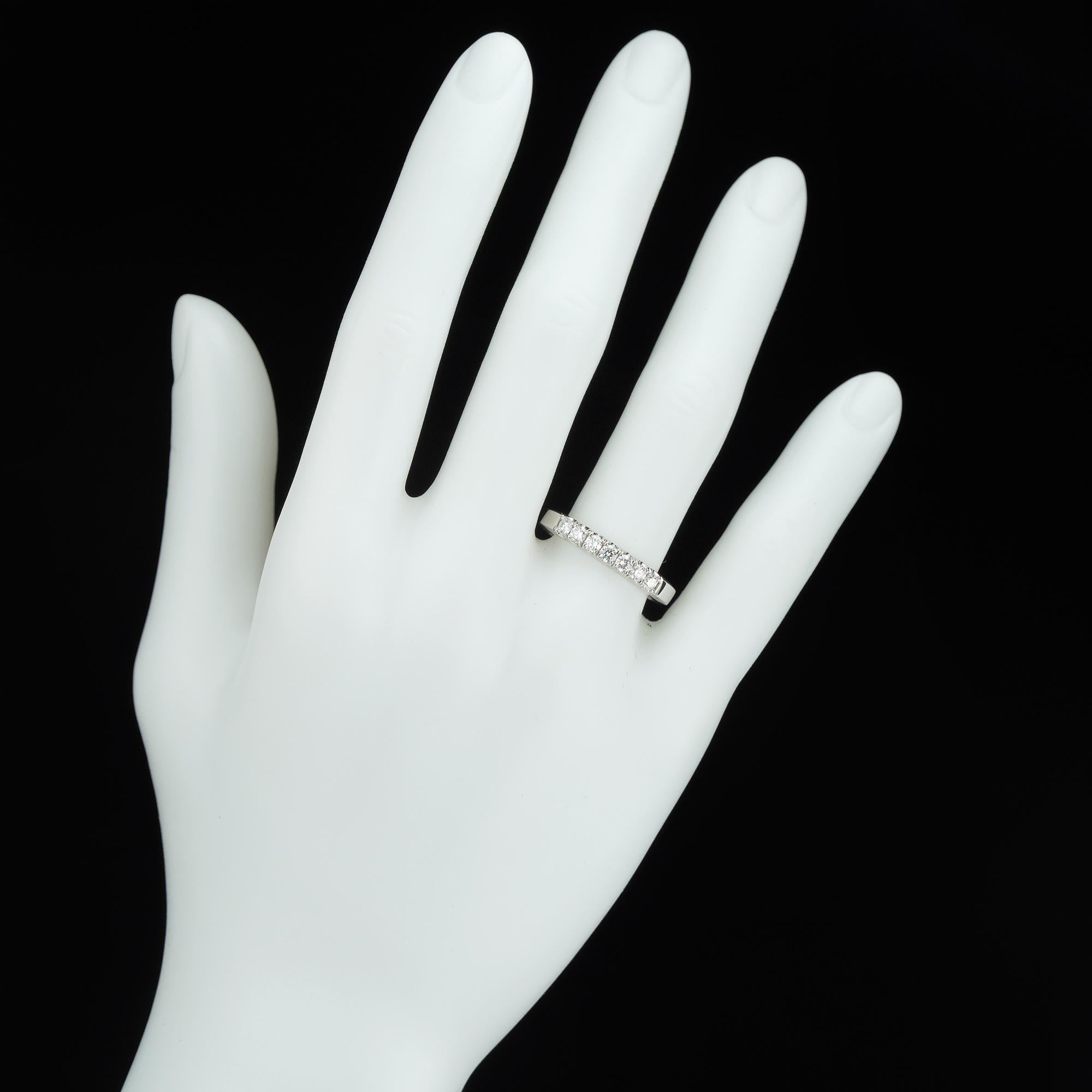 Contemporary Platinum Seven-Stone Diamond Half Eternity Ring For Sale